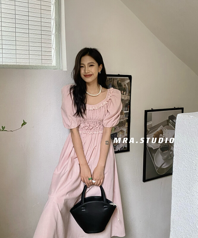 [MRA] fashion solid color waist length dress xt5052# zxl