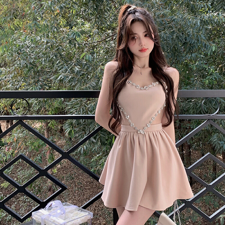 goods in stock! New year in early spring! [Doudou family] French celebrity heavy industry diamond inlaid dress 80155# CLS