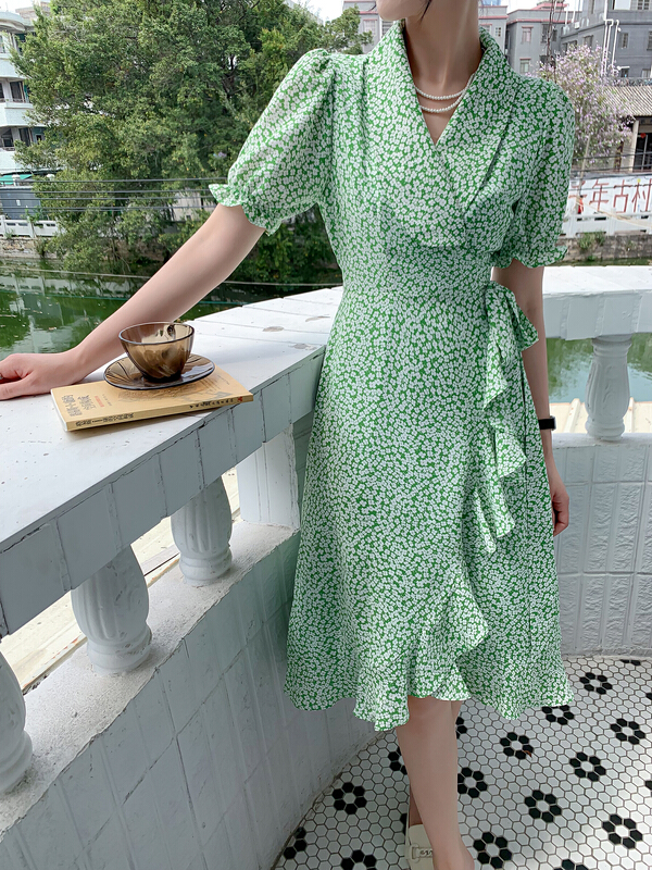 [Hanna Hanna] French floral one piece dress 5231# XJ