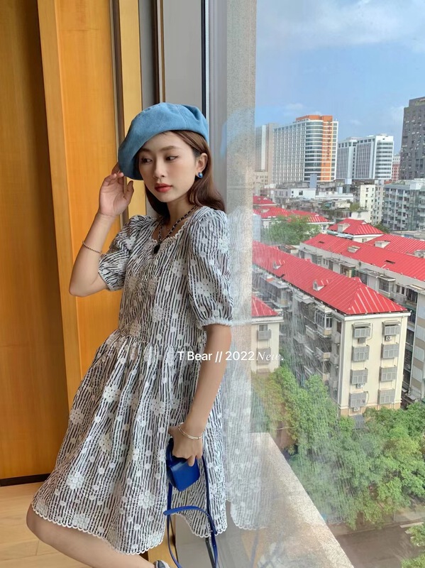 [t.bear] square neck doll flower dress 28576# zxx