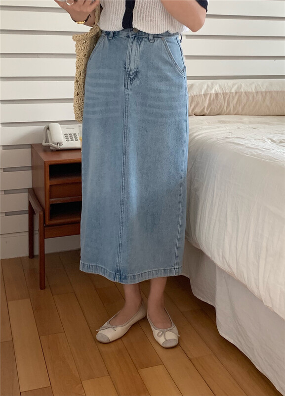 [feeding] Korean versatile slim denim skirt ys2-5822# cqw