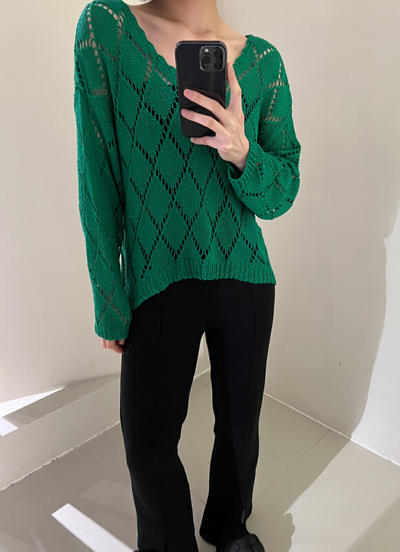 [Bu class] design sense niche hollowed out sweater b14159# zxl