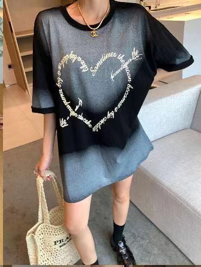 New in early summer! [didi] fashion love gradient short sleeve T-shirt 5109# ozq
