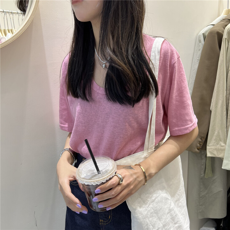 [Selene] simple and versatile fashion foreign style long sleeve T-shirt 009# CSX
