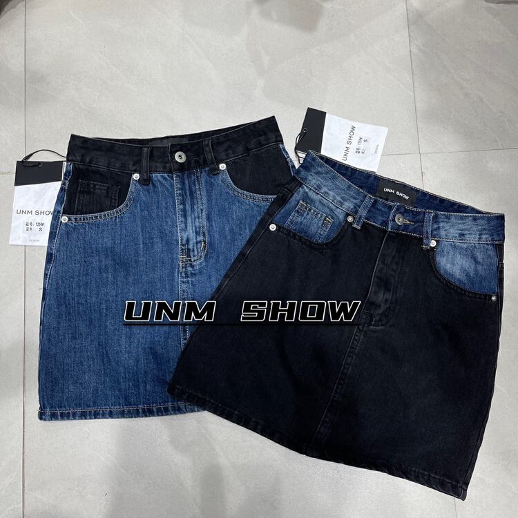 [unm-show] Korean high waist A-line color blocking skirt 1259# WTT