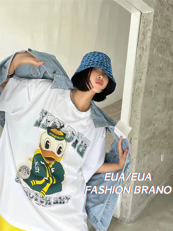 [European and American trend] Korean round neck short sleeve T-shirt (T-shirt only) 12265# L