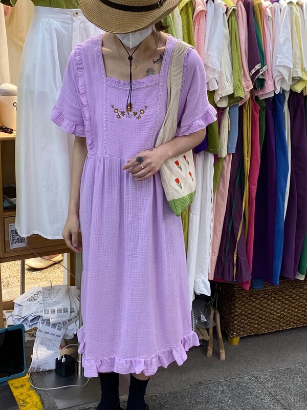 [36 degrees] square neck lady dress 6137# L