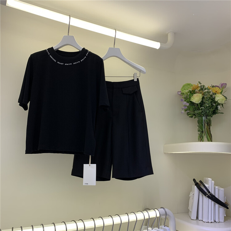 goods in stock! New in early summer! [Wuzhi] casual neckline lettered printed short sleeved T-shirt (short sleeved only) 77387# XJ