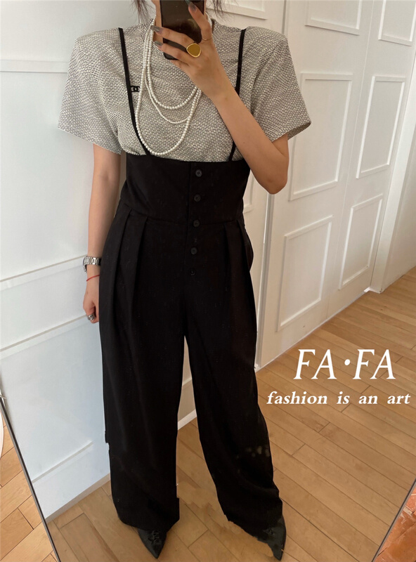 goods in stock! New in early summer! [Fafa] simple and versatile suspender Jumpsuit 16929# zxl
