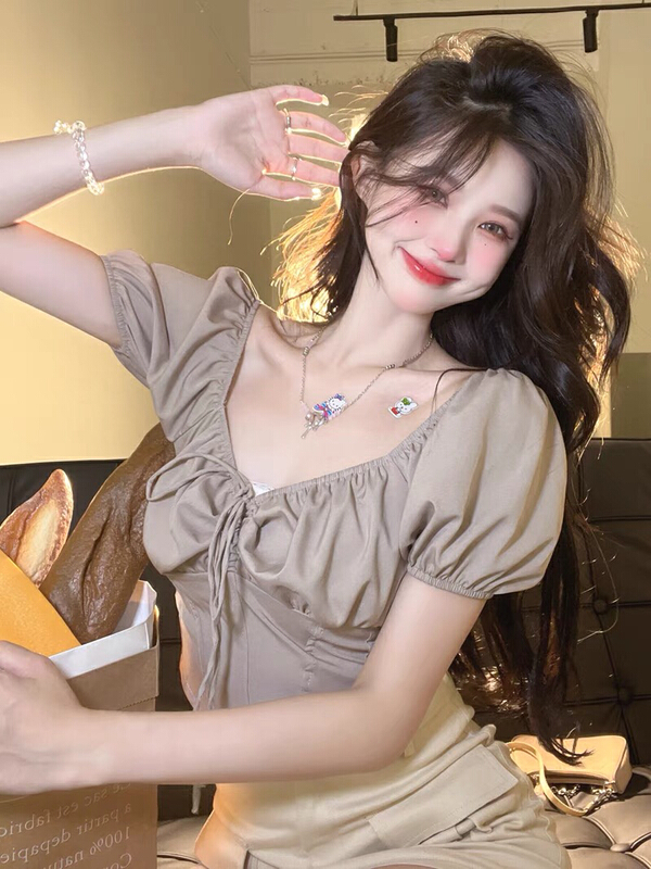 [Doudou family] temperament square collar thin shirt 88308# CLS