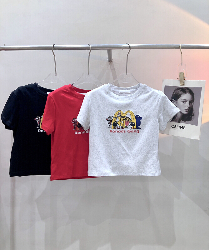 [sun] Korean slim fit McDonald's short sleeved T-shirt t1063# lwy