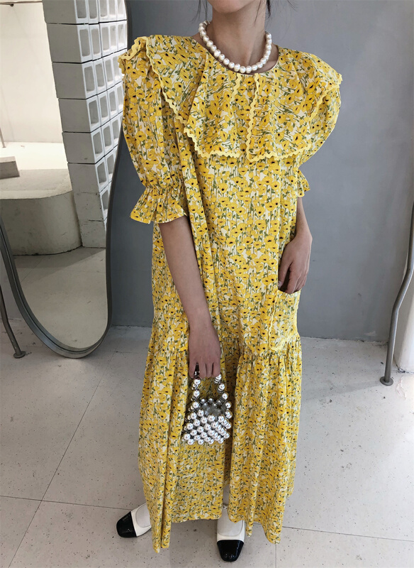 New in early summer! [rich rich] Korean floral sweet foreign dress 2525# zyh