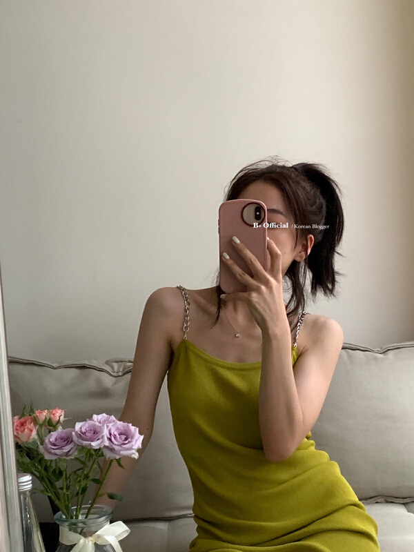 goods in stock! New in early summer! [B plus] Xiaoxiang chain simple vest dress 22-9245-2# HBx