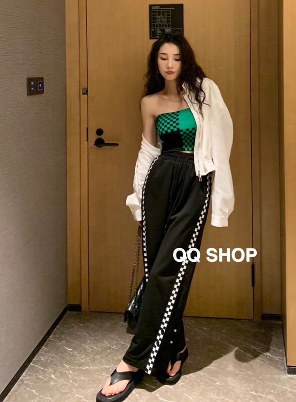New year in early spring! [QQ shop] sexy checkerboard versatile vest qq7816# ozq