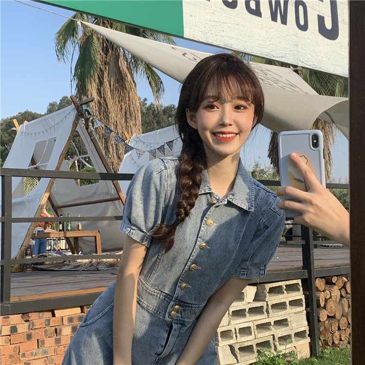 [L.L studio] Vintage high waist versatile denim skirt 5112# PCZ