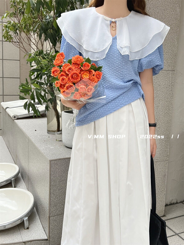[V: mm] gentle wind, big lapel, versatile blouse (only selling blouses) 3156# CLS