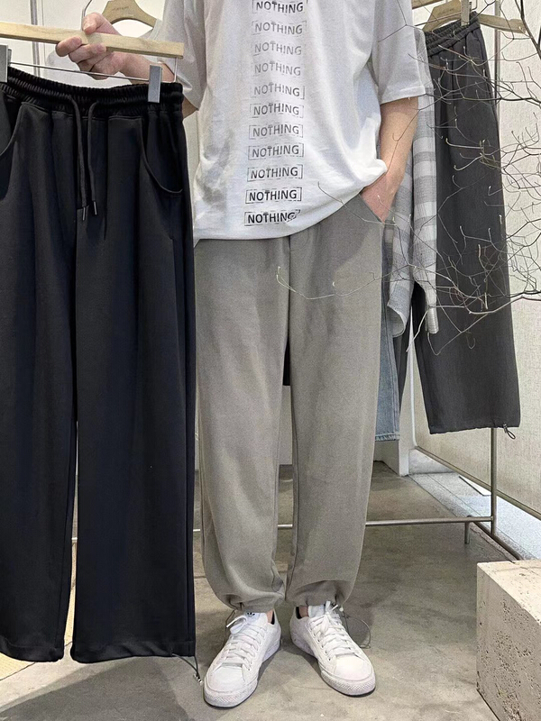[oct.secisland] drawstring elastic waist versatile casual pants a80# ZZL