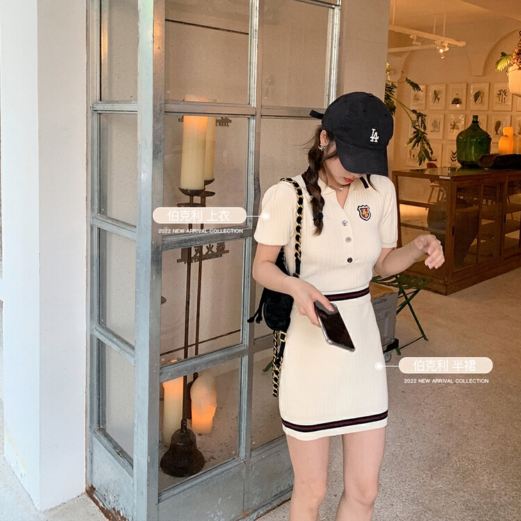 [pan] college style British Japanese department sweet and pure Top + slim skirt suit 00462# PCZ