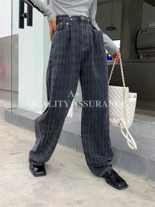 New year in early spring! [a +] Korean checked washed jeans m072# ozq
