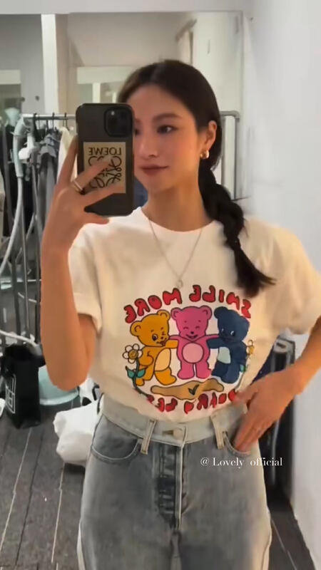 New in early summer! [love] funny Korean happy bear short sleeve T-shirt z0918# HBx