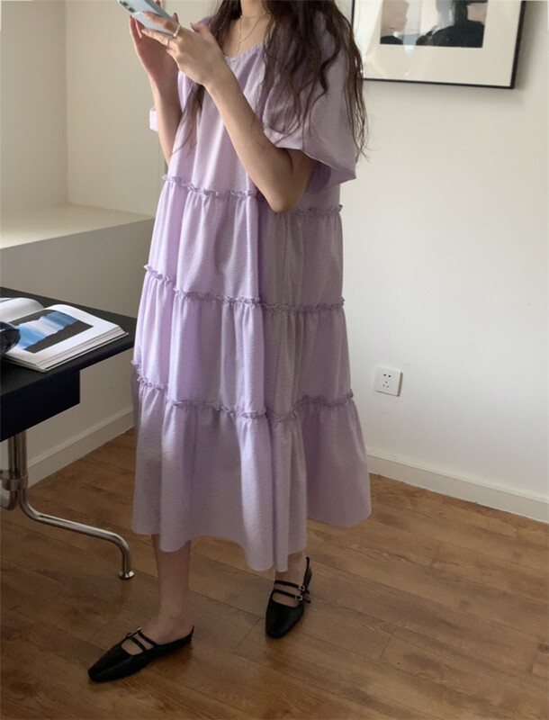 [Gabrielle] loose and versatile slim dress a2383# zxl