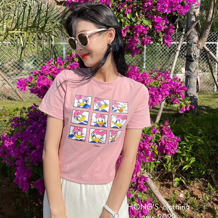 New year in early spring! [Hong's] crew neck short comfortable short sleeve T-shirt 2566# ll