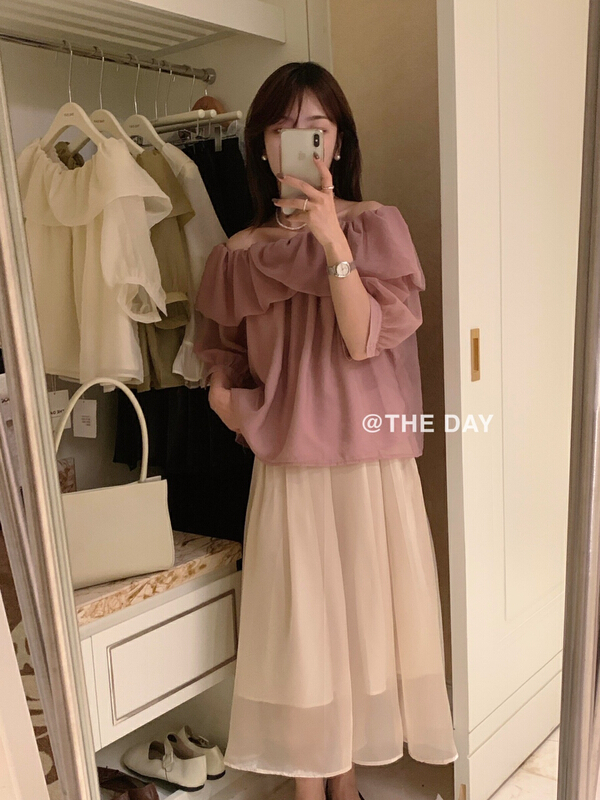 In early summer! [the day] simple solid color medium length skirt (excluding top) 8893\ll