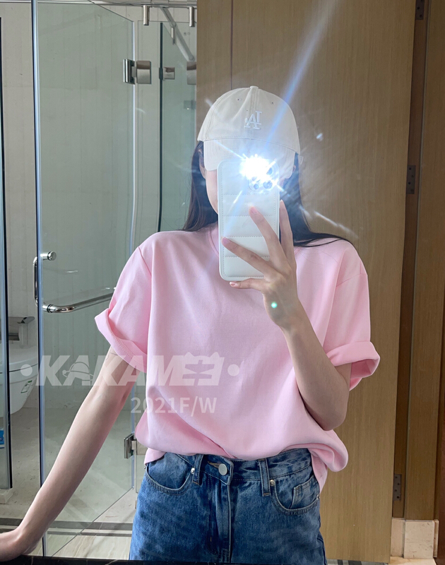 Original price 50.76! New year in early spring! [kakamee] fashion simple and versatile round neck Pullover short sleeve T-shirt 3753# LSL