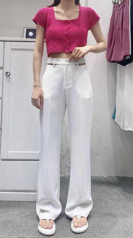New in early summer! [e-wo] simple wide leg slim casual pants 2276# LSW