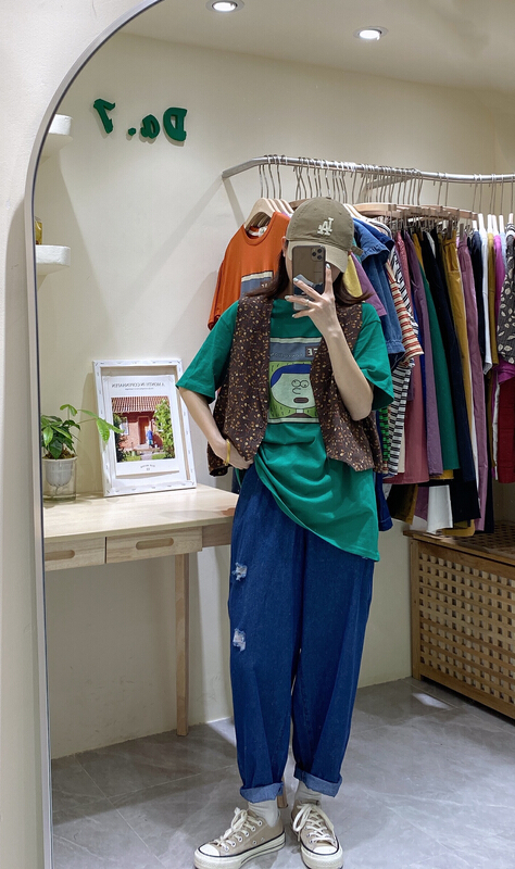 [da. 7] fashion loose floral vest ys1-2598# LSL