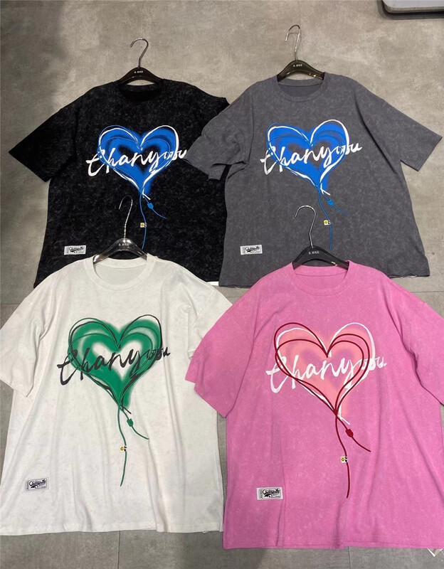 [didi] Love Print loose short sleeve T-shirt 5158# ozq