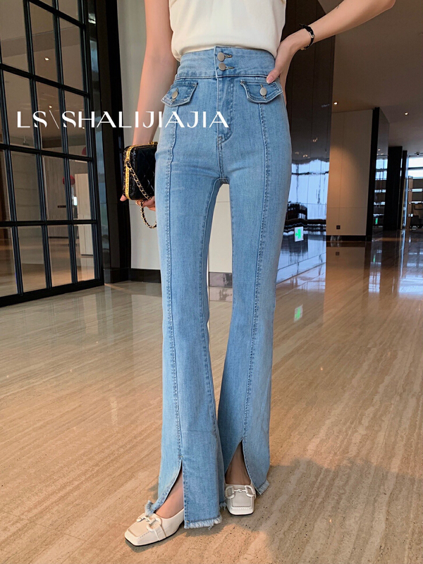 Original price 98.99! New year in early spring! [LS] high waist versatile slim design jeans s1033# jhy