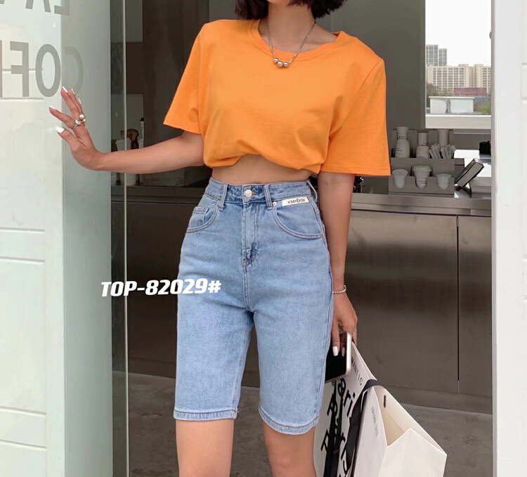 New in early summer! [top] super elastic slim cropped jeans 82029# XJ
