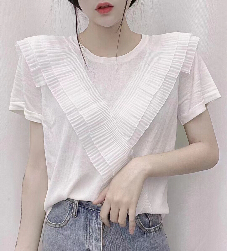 New in early summer! [S.J] Chiffon Ruffle design sweater 6792# LSW