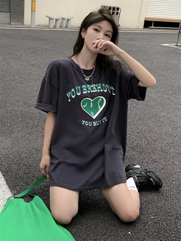 [eleven] Korean love letter printed short sleeve T-shirt 9083# lwy