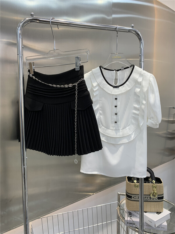 New in early summer! [Linna] Korean pleated temperament design shirt 003# zxx