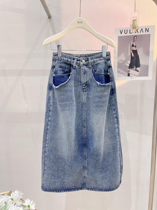 New year in early spring! [sun] Korean high waist denim skirt qz6789# lwy