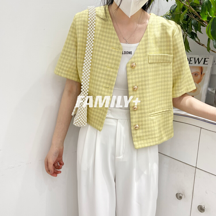New in early summer! [family +] Xiaoxiang style V-neck jacket 6810# ozq