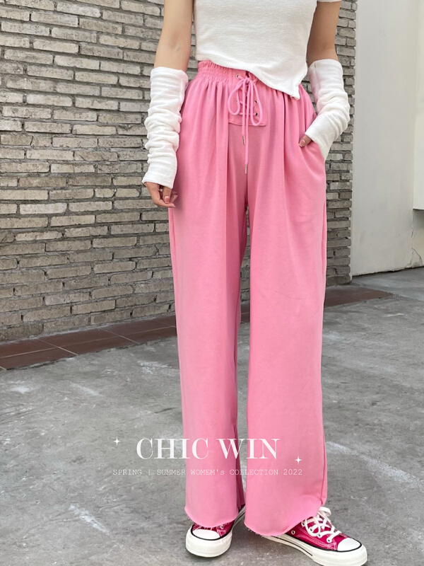 早春上新！【CHIC WIN】韓系設計感顯瘦寬鬆開衩休閒褲  88007#  CSX