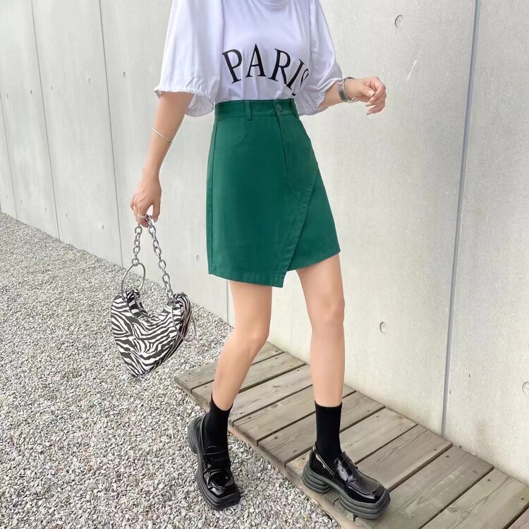[Manulife] Korean solid color versatile skirt 1878# ll