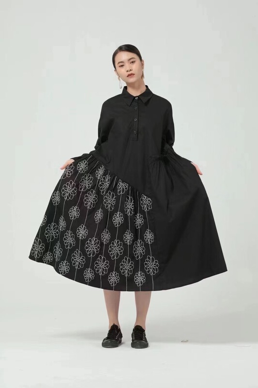 [size] Korean flower design shirt dress 65616# LSW