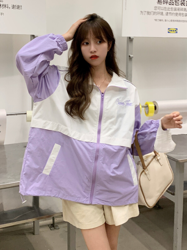 [ycnana] color blocking loose fashion short coat 83873# LSW