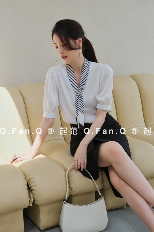 [style] fashionable and versatile shirt (with detachable accessories) f7921# JJ