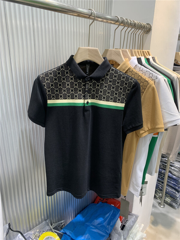 New in early summer! [1974] men's business print versatile polo shirt 8905# ZZL