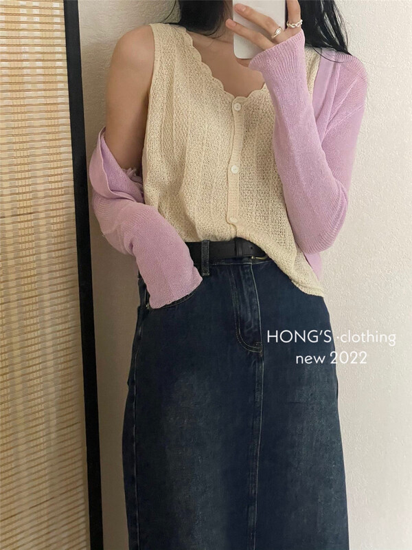 [Hong's] V-neck single breasted comfortable vest / suspender (vest only) ys1-3052# ll