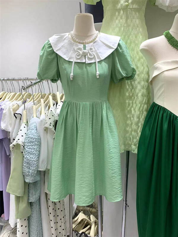 [u.me] Korean lady doll neck thin dress 37019# hjy