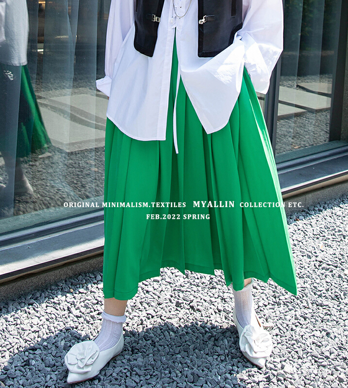 New in early summer! [myallin] pleated skirt 8056# ozq