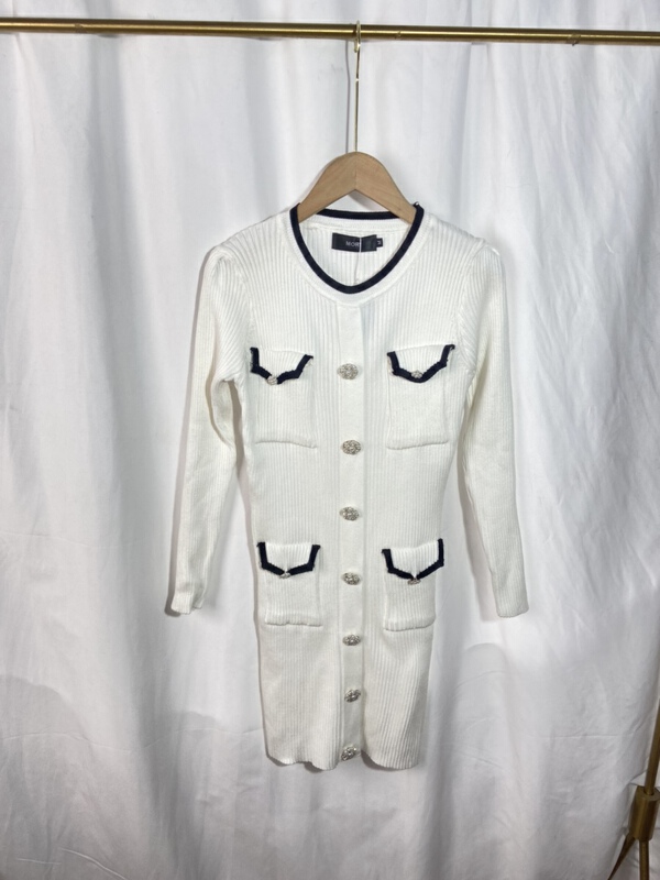 [Yi show shop] small fragrance color matching age reducing slim dress 1228\cl