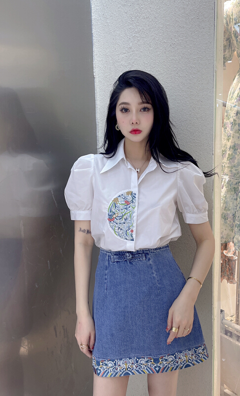 [mi2] fashionable temperament blouse + slim skirt suit e9276# JJ