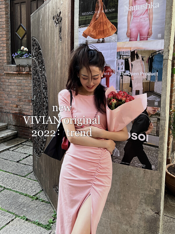 現貨!買手推薦!【VIVIAN】韓版氣質優雅純色簡約連衣裙  90126#  ZXX